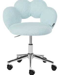 Sedia da scrivania WHIZZY Bouclé Azzurro