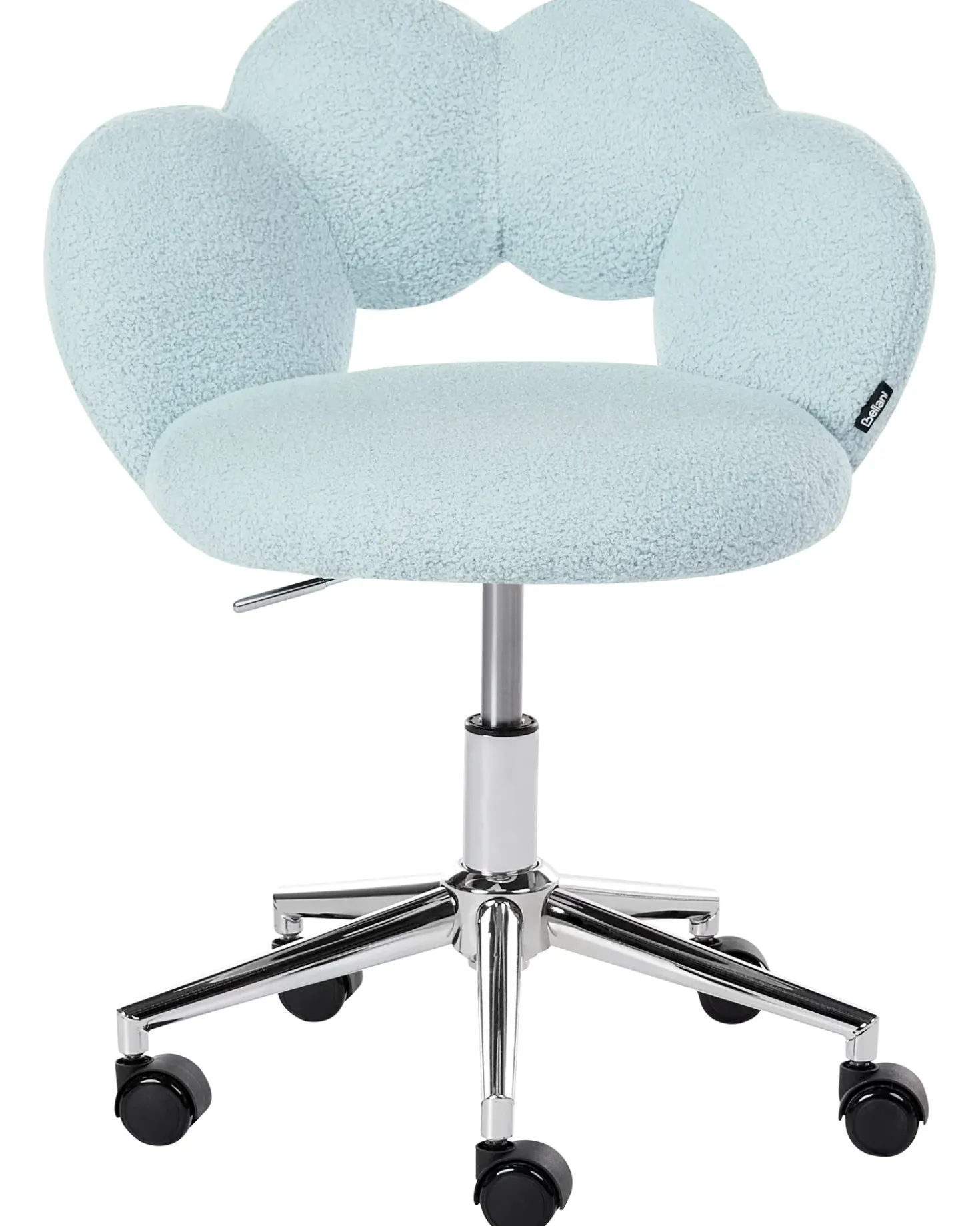 Sedia da scrivania WHIZZY Bouclé Azzurro