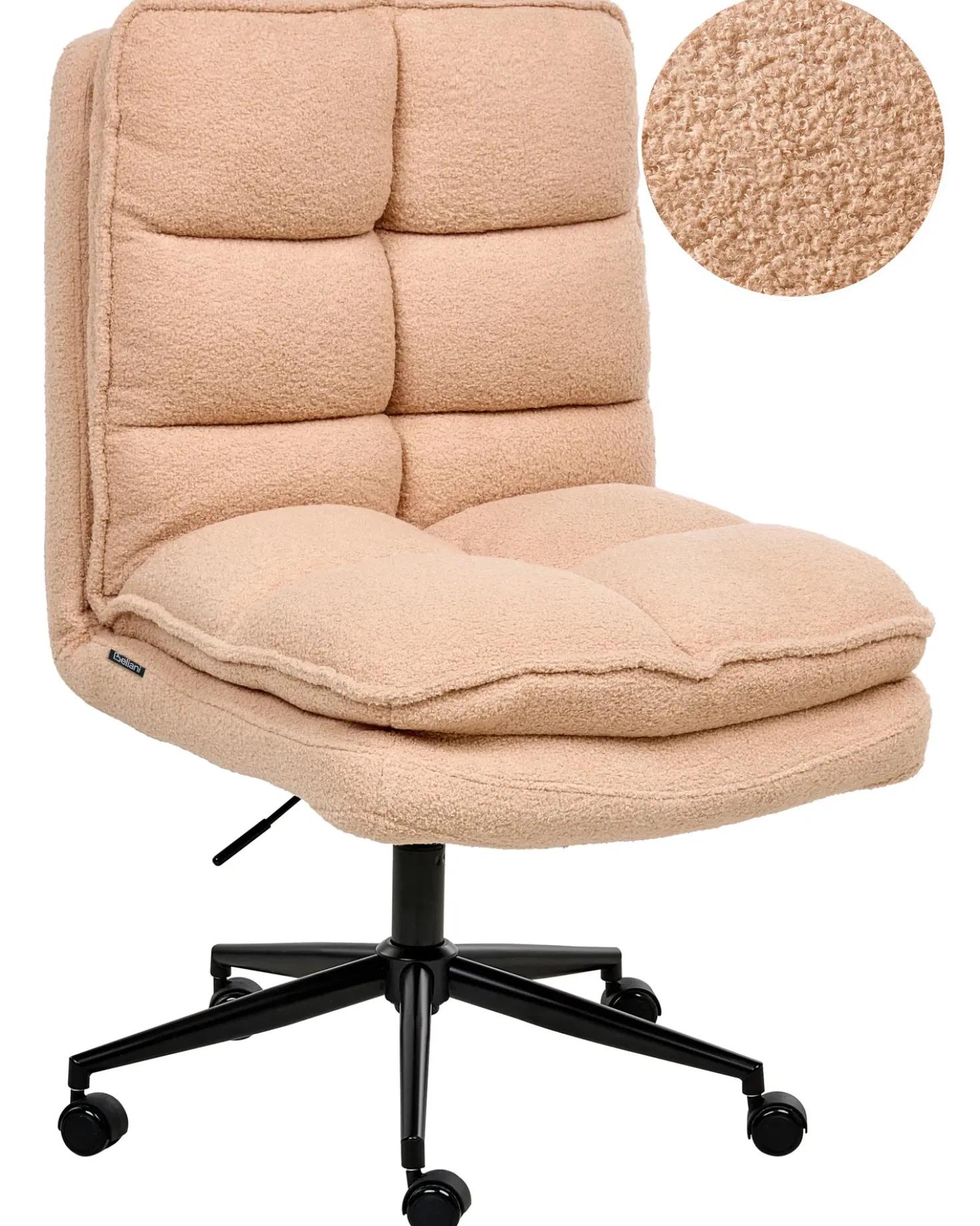 Sedia da ufficio ADDISON Bouclé Rosa pesca