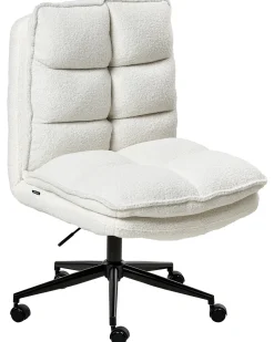Sedia da ufficio ADDISON Bouclé Bianco