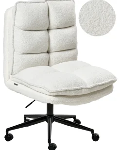 Sedia da ufficio ADDISON Bouclé Bianco