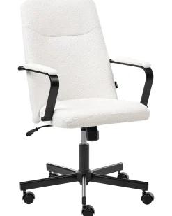 Sedia da ufficio CAROGA Bouclé Bianco