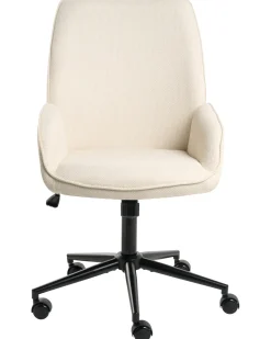Sedia da ufficio CASTILE Lino sintetico Bianco sporco