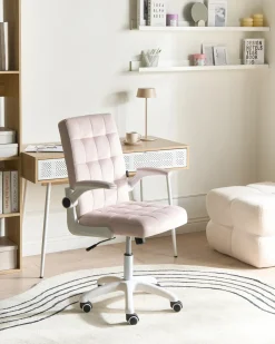 Sedia da ufficio DANDY Velluto Rosa pastello