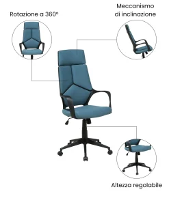 Sedia da ufficio DELIGHT Blu scuro