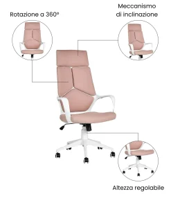 Sedia da ufficio DELIGHT Rosa pesca