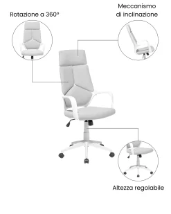 Sedia da ufficio DELIGHT II Grigio chiaro