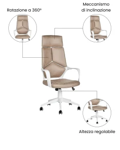 Sedia da ufficio DELIGHT Scamosciato sintetico Beige sabbia