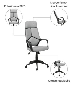 Sedia da ufficio DELIGHT Grigio