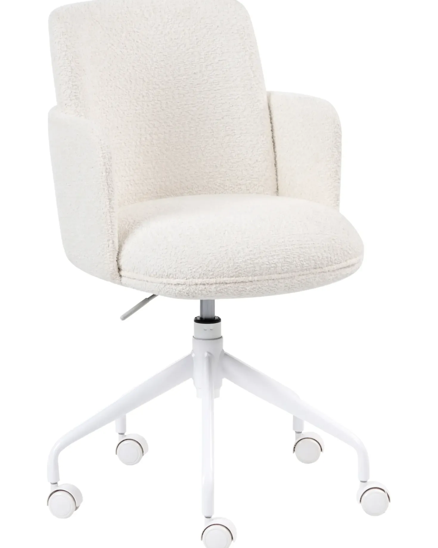 Sedia da ufficio DRYDEN Bouclé Bianco sporco