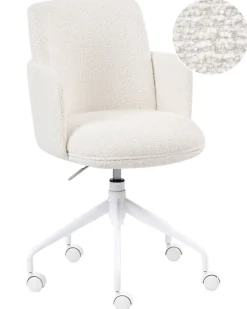 Sedia da ufficio DRYDEN Bouclé Bianco sporco