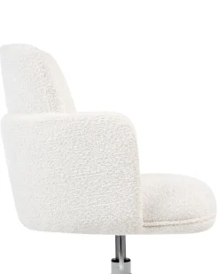 Sedia da ufficio DRYDEN Bouclé Bianco sporco