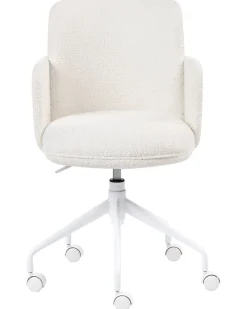 Sedia da ufficio DRYDEN Bouclé Bianco sporco