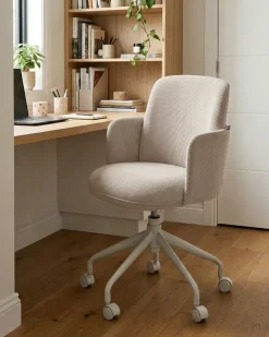 Sedia da ufficio DRYDEN Velluto a coste Beige chiaro
