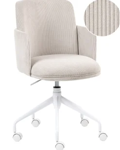 Sedia da ufficio DRYDEN Velluto a coste Beige chiaro