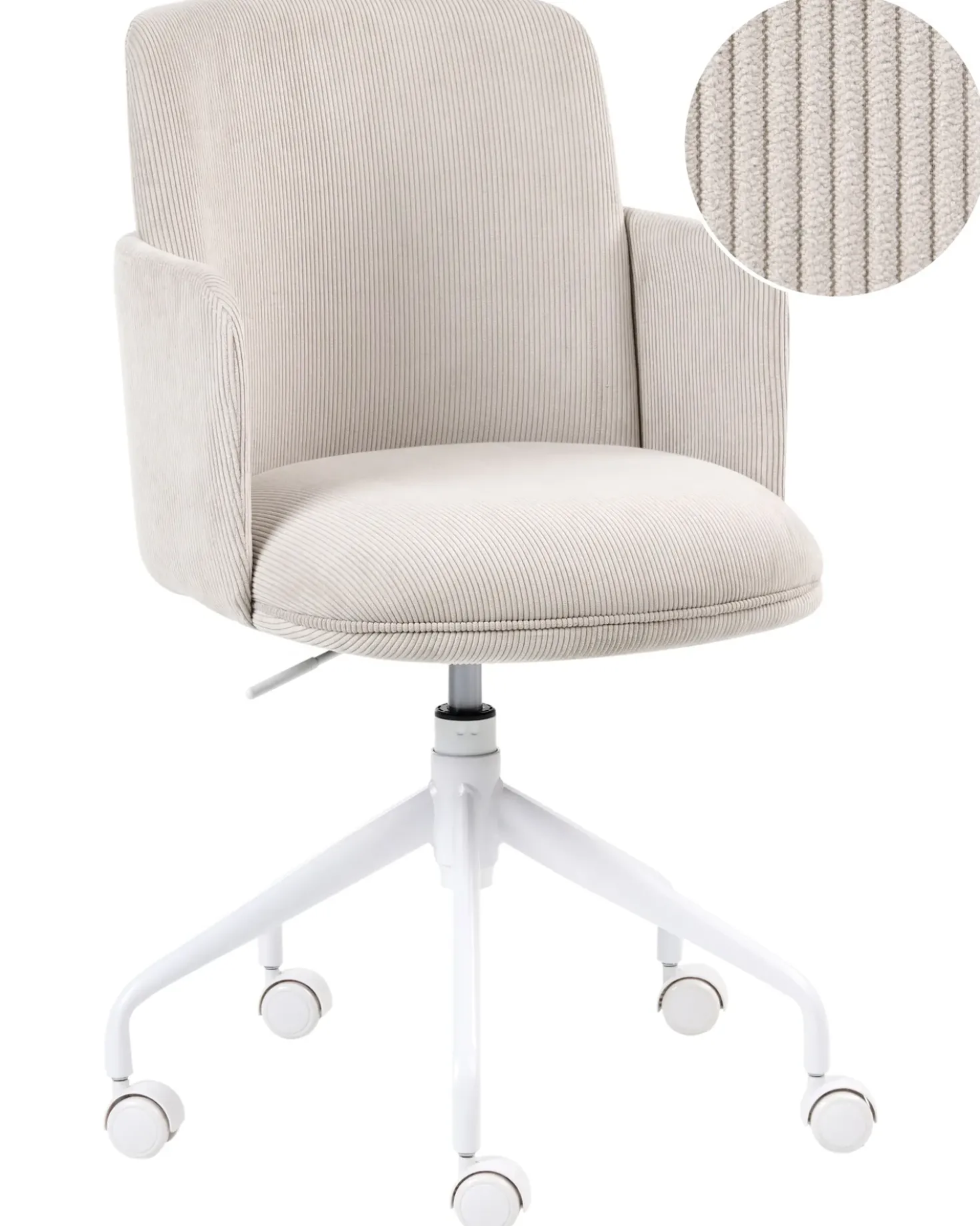 Sedia da ufficio DRYDEN Velluto a coste Beige chiaro