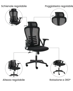 Sedia da ufficio ERGONOX Nero