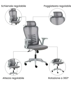 Sedia da ufficio ERGONOX Grigio