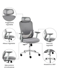 Sedia da ufficio ERVIONE Grigio