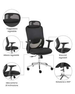 Sedia da ufficio ERVIONE Nero