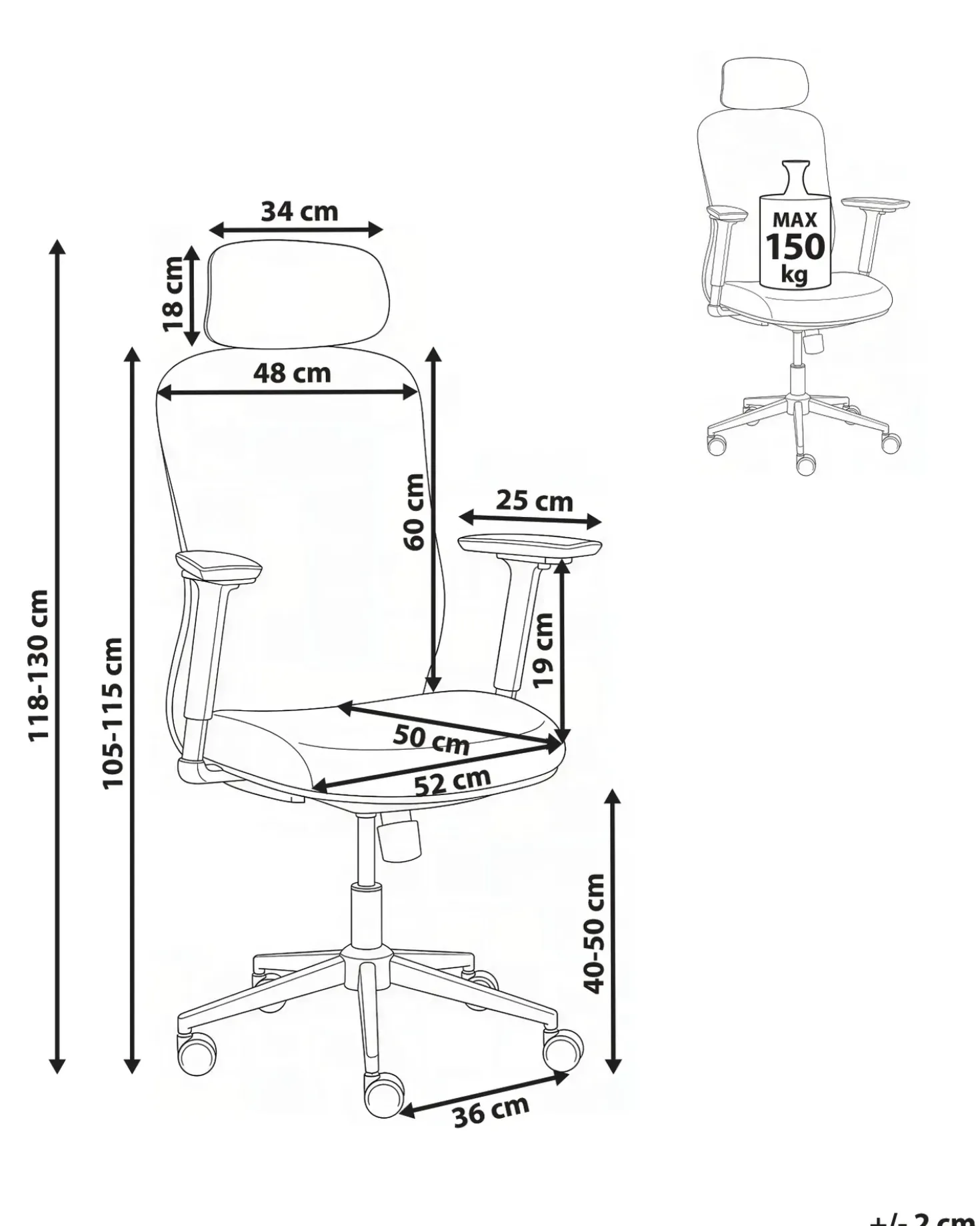Sedia da ufficio ERVIONE Nero