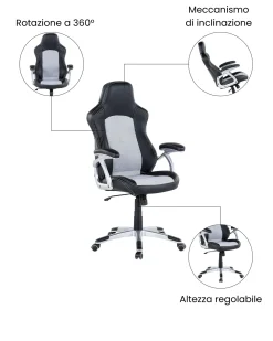 Sedia da ufficio EXPLORER Pelle sintetica Nero