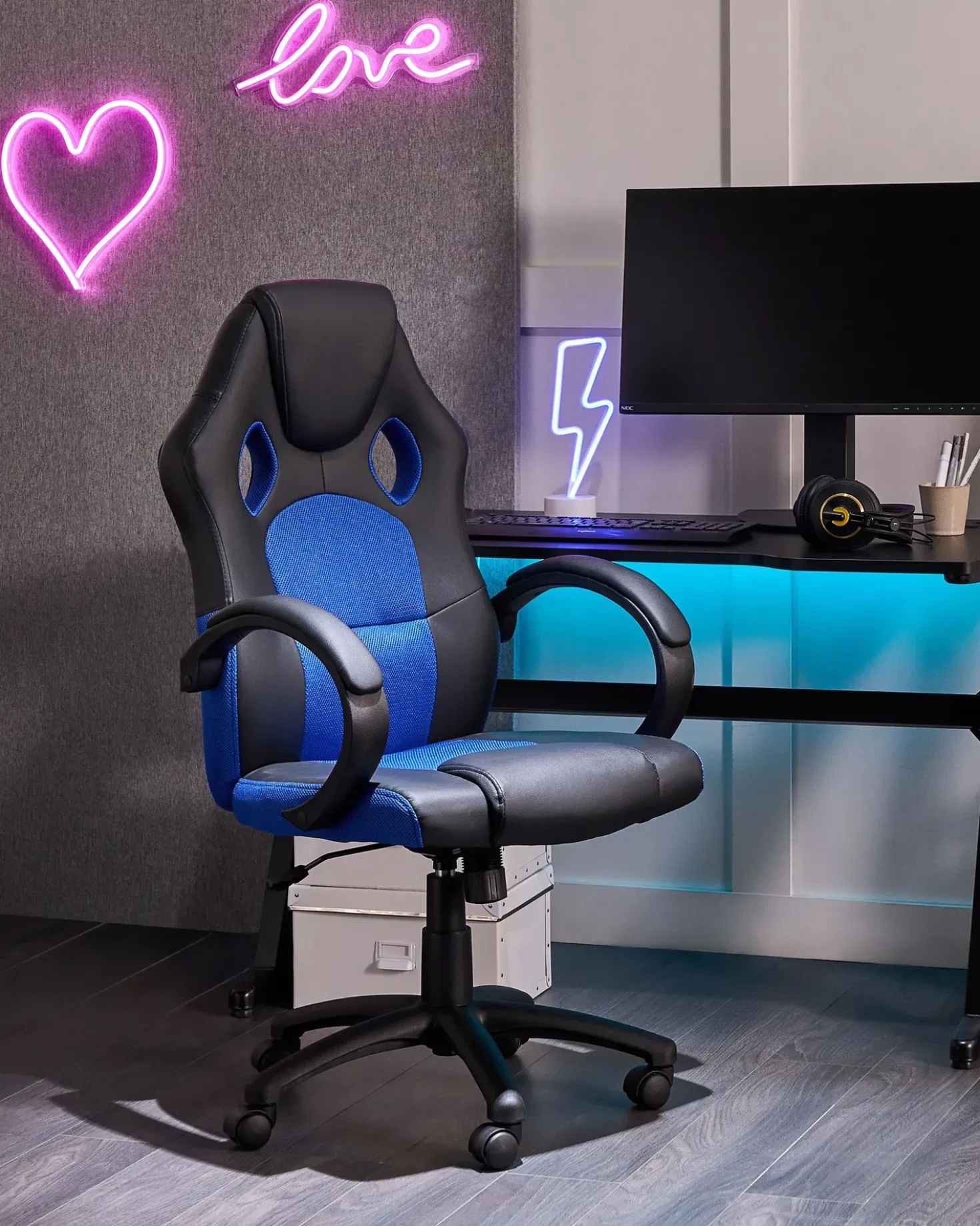 Sedia da ufficio FIGHTER Pelle sintetica Blu marino