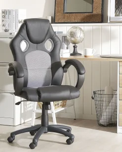 Sedia da ufficio FIGHTER Pelle sintetica Grigio chiaro