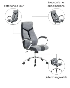 Sedia da ufficio FORMULA Pelle sintetica Grigio