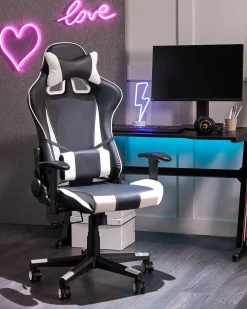 Sedia da ufficio GAMER Pelle sintetica Bianco