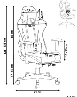 Sedia da ufficio GAMER Pelle sintetica Bianco