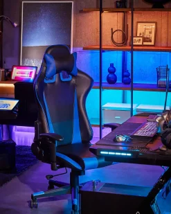 Sedia da ufficio GAMER Pelle sintetica Blu scuro