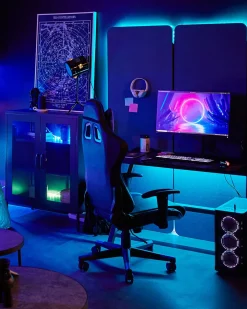 Sedia da ufficio GAMER Pelle sintetica Blu scuro