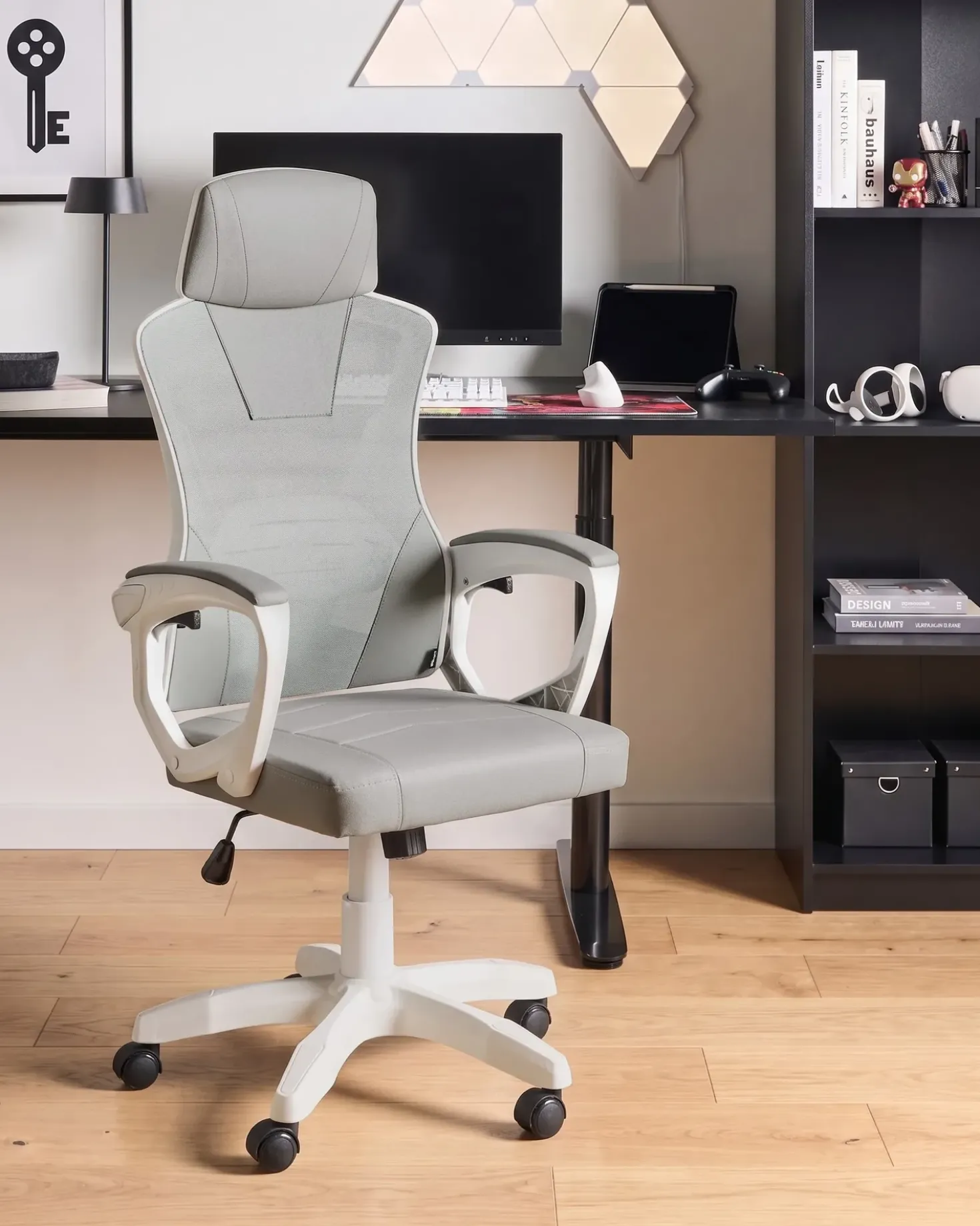 Sedia da ufficio IGNIS Pelle sintetica Grigio chiaro