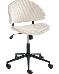Sedia da ufficio KIANA Velluto a coste Bianco sporco