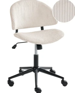 Sedia da ufficio KIANA Velluto a coste Bianco sporco