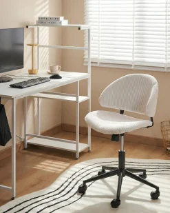 Sedia da ufficio KIANA Velluto a coste Bianco sporco