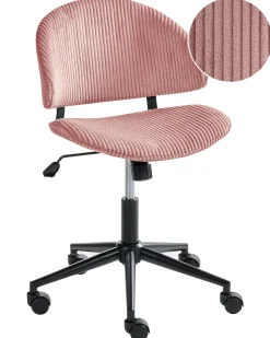 Sedia da ufficio KIANA Velluto a coste Rosa