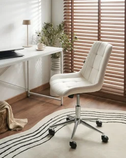 Sedia da ufficio MELROSE Velluto Bianco sporco