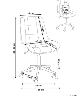 Sedia da ufficio MELROSE Velluto Bianco sporco