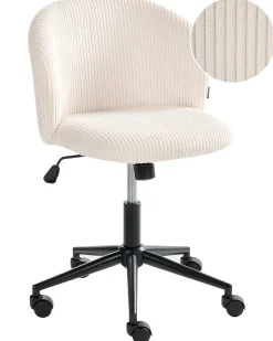Sedia da ufficio MILES Velluto a coste Bianco sporco