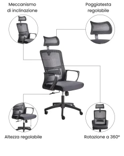 Sedia da ufficio MONARCH Nero