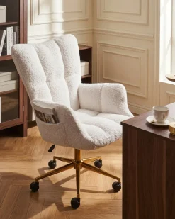 Sedia da ufficio OULU Bouclé Bianco