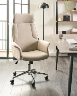 Sedia da ufficio PILOT Velluto Beige chiaro