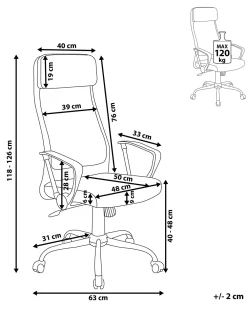 Sedia da ufficio PIONEER Pelle sintetica Bianco
