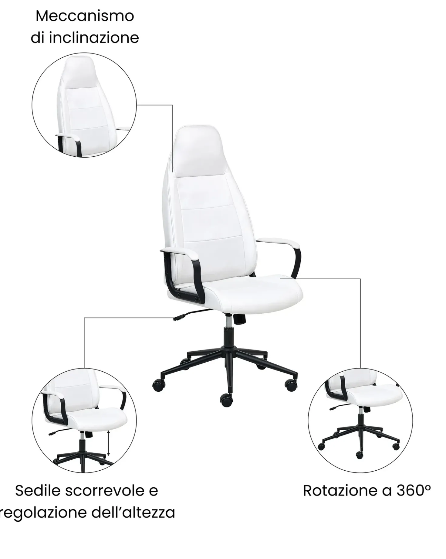 Sedia da ufficio REBEL Tessuto Bianco sporco