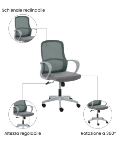 Sedia da ufficio SENTA Grigio