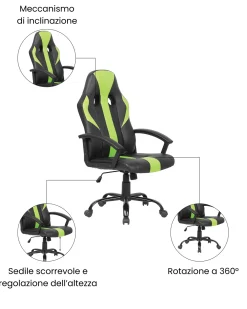 Sedia da ufficio SUCCESS Pelle sintetica Verde lime