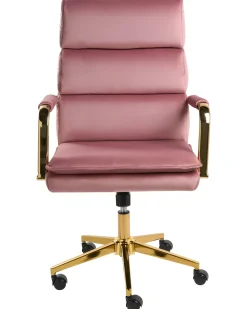 Sedia da ufficio VAMURE Velluto Rosa
