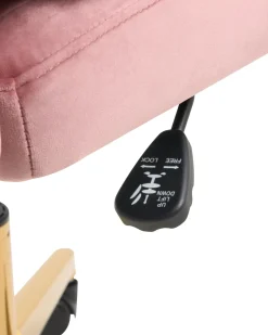 Sedia da ufficio VAMURE Velluto Rosa